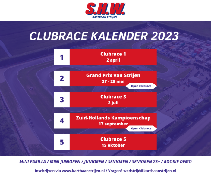 SHW Clubrace Kalender 2023